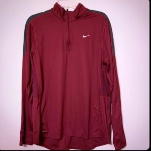 Nike Running Maroon Dri-Fit Pull Over